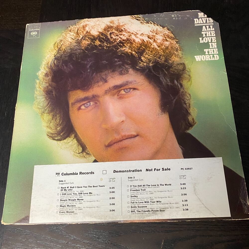 Mac Davis/ All The Love In The World, PC-32927 (1974, LP EX, Stereo)